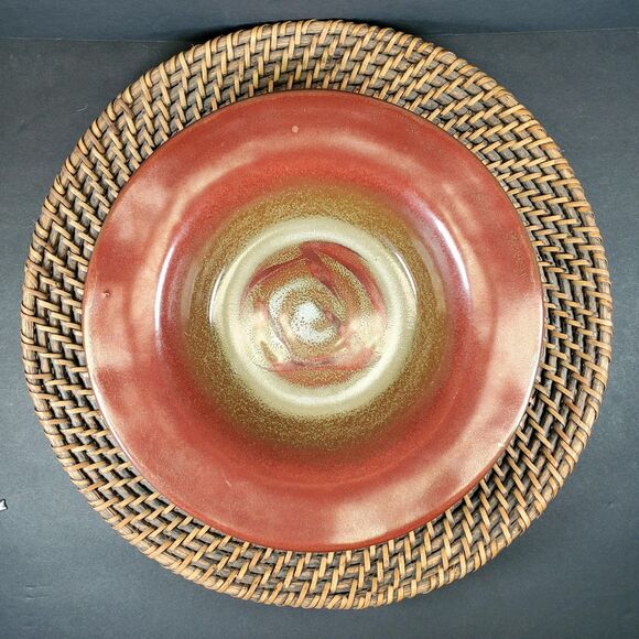 Pfaltzgraff Copper Leaf Rimmed Soup/Pasta Bowls, Set of 2, Rustic Dinnerware - Picture 4 of 10